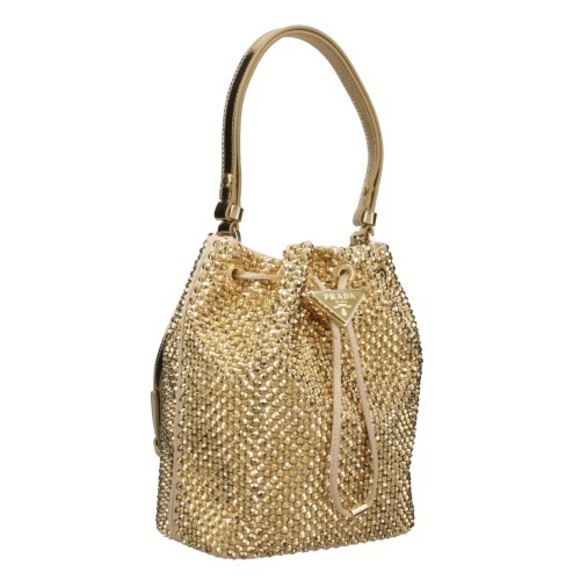 Prada Shoulder Leather Bag Platinum - Picture 1 of 9